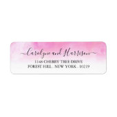 Ombre Waterverf Wedding Labels - Roze (Voorkant)