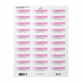 Ombre Waterverf Wedding Labels - Roze (Full Sheet)