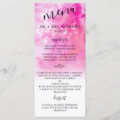 Ombre Waterverf Wedding Menu Kaarten - Roze (Voorkant)