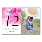 Ombre Waterverf Wedding Table Number Kaarten - Roz (Achterkant)