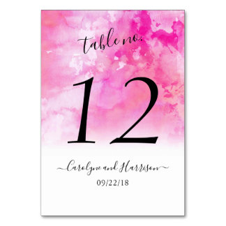 Ombre Waterverf Wedding Table Number Kaarten - Roz