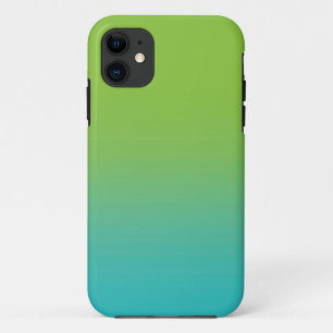 Ombre-waterverftextuur - groene en turquoise zee iPhone 11 hoesje