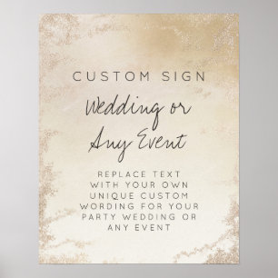 Ombre Yellow Gold Frosted Custom Text Event Sign Poster