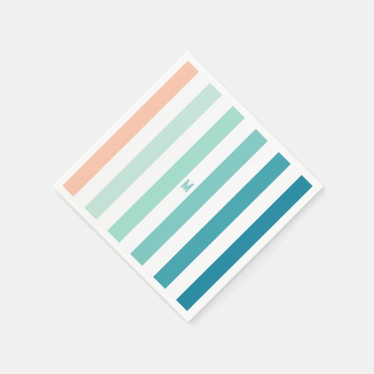 Ombre Zee Shore Stripe & Personalized Monogram Servet (Hoek)