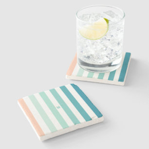 Ombre Zee Shore Stripe & Personalized Monogram Stenen Onderzetter