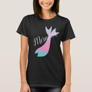 Ombre Zeemeermin Verhaal Regenboog Roze Turquoise T-shirt