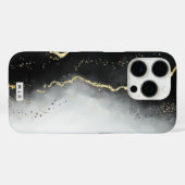 Ombre Zwart & Goud Moody Agaat Modern Monogram Case-Mate iPhone Case (Achterkant (horizontaal))