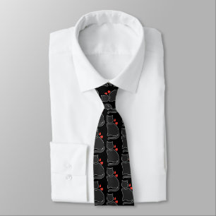 Ombres Chats noirs avec Cravate Bow rouge