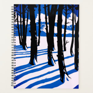 Ombres de forêt hivernale – Nature minimale bleue