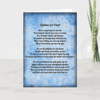 Ombres d'une carte d'ami (bleu)
