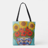 Ombrie Bouquet Poppy Sunflower Allover Sac fourre- (Dos)