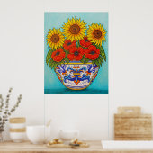 Ombrie Bouquet Poppy Tournesol Poster Imprimer (Cuisine)