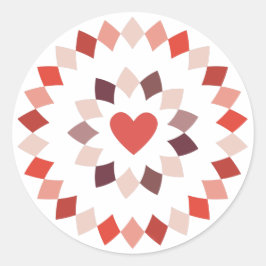 Omcirkeld hart ronde sticker