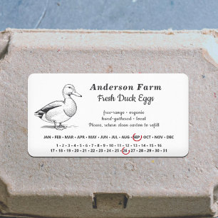 Omcirkelde datum - Boerderij Eend Eieren Witte Sti Etiket