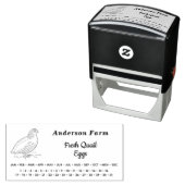 Omcirkelde datum - Boerderij kwarteleieren karton Zelfinktende Stempel (In situ)