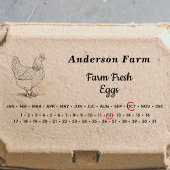 Omcirkelde datum - Boerderij Verse Eieren Karton Zelfinktende Stempel