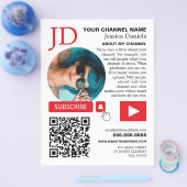 Omcirkelde foto & QR-code, YouTube - Vlogger Flyer (Enkel)