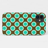 Omcirkelde stippen, bruin en turkooizen Case-Mate iPhone case (Achterkant (horizontaal))