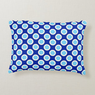 Omcirkelde stippen, kobalt blauw en wit accent kussen