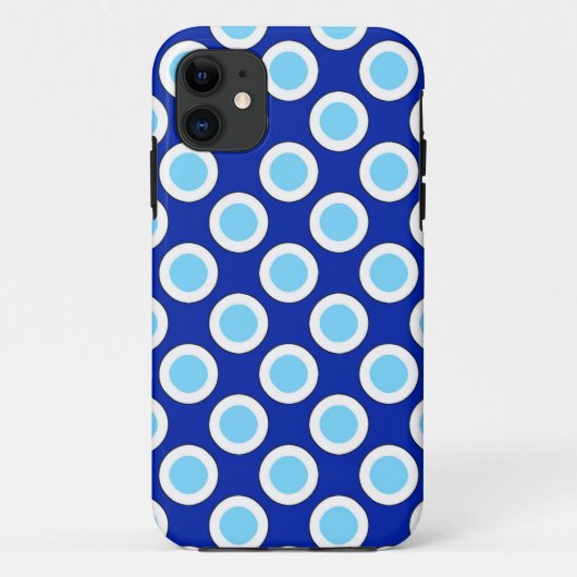 Omcirkelde stippen, kobalt blauw en wit Case-Mate iPhone case (Achterkant)