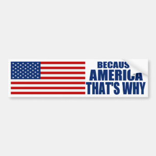 OMDAT AMERIKA DAAROM Bumpersticker IS