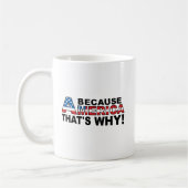 Omdat Amerika Funny Mug Koffiemok (Links)