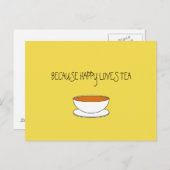 Omdat gelukkig van theeslogan houdt, Japans-stijl Briefkaart (Voorkant / Achterkant)