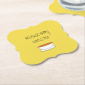 Omdat gelukkig van theeslogan houdt, Japans-stijl Kartonnen Onderzetters (Gekanteld)