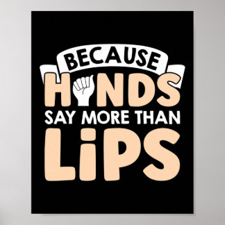 Omdat handen meer zeggen dan lippen Amerikaanse ge Poster