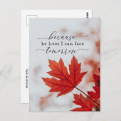 Omdat hij leeft dat ik morgen kan zien Hymn Briefkaart (Voorkant / Achterkant)