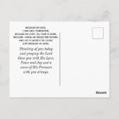 Omdat hij leeft dat ik morgen kan zien Hymn Briefkaart (Achterkant)