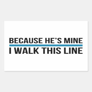 Omdat hij van mij is, loop ik deze lijn rechthoekige sticker