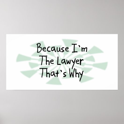 Omdat ik de advocaat ben poster (Voorkant)