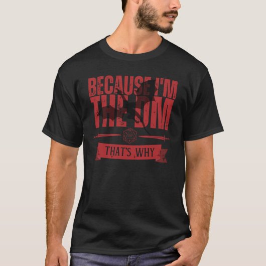 Omdat ik de dm ben waarom... t-shirt (Voorkant)