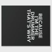 Omdat ik de drummer ben cadeaupapier (Vlak)