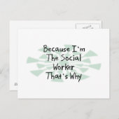 Omdat ik de sociale werker ben briefkaart (Voorkant / Achterkant)