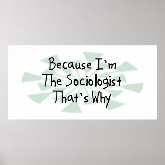Omdat ik de socioloog ben poster (Voorkant)