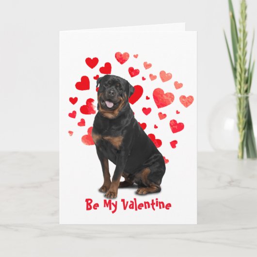 Omdat ik jou knuffel Rottweiler hond Valentijn Feestdagen Kaart (Voorkant)