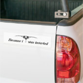 Omdat ik omgekeerd was bumpersticker (Op Truck)