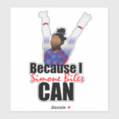 " OMDAT IK " SIMONE BILES KAN " - GYMNASTER STICKER (Vel)