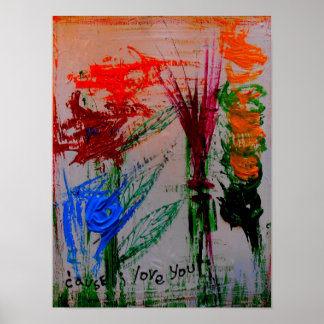 " omdat ik van je hou " abstracte posters