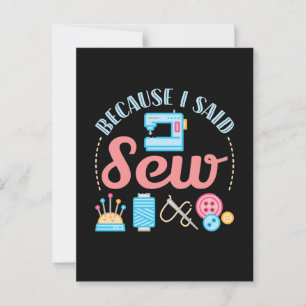 Omdat ik zei dat ik de Seamstress van de Sew Cute Briefkaart