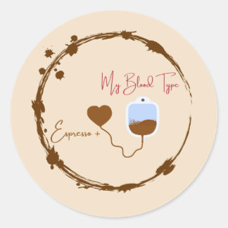 Omdat je 90% espresso bent en dat weet iedereen. ronde sticker