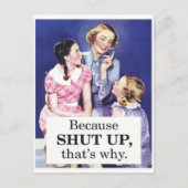 Omdat je dat zo dicht houdt briefkaart (Voorkant)