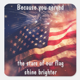 Omdat je diende vierkante sticker