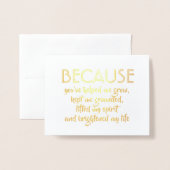 Omdat je mijn bruidsmeisjesvoorstel hebt opgefleur folie kaarten (Voorkant met envelop)