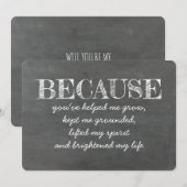 Omdat je mijn leven ophelderde BRIDESMAID CARD Kaart (Voorkant / Achterkant)