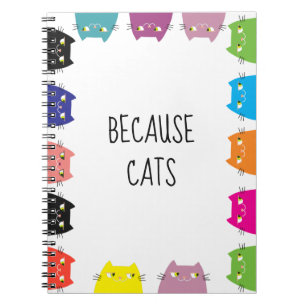 Omdat katten notitieboek grappig kleurrijk