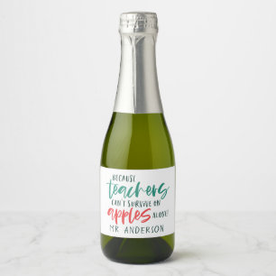 Omdat leraren niet alleen op appels kunnen overlev sparkling wijnetiket