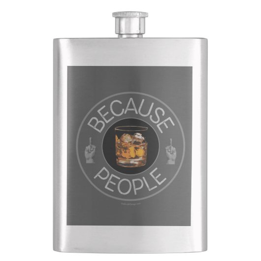 Omdat Mensen (whiskey) Flask Flacon (Voorkant)